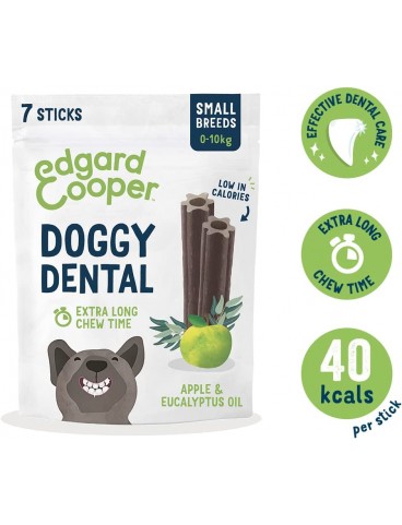Edgard & Cooper Snack per Cane Stick Dentali Naturale 7 Bastoncini da Masticare, igiene dentale, tempo di masticazione lungo,