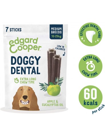 Edgard & Cooper Snack per Cane Stick Dentali Naturale 7 Bastoncini da Masticare, igiene dentale, tempo di masticazione lungo,