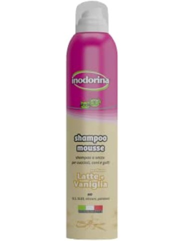 Inodorina, Shampoo Mousse a Secco, con Azione Emolliente e Detergente, Rispetta Il PH Naturale, Anche per Lavaggi Frequenti,