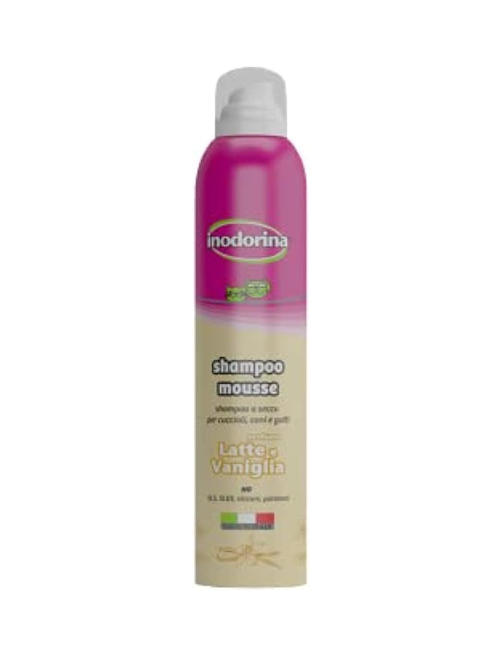 Inodorina, Shampoo Mousse a Secco, con Azione Emolliente e Detergente, Rispetta Il PH Naturale, Anche per Lavaggi Frequenti,