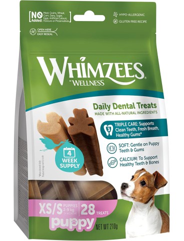WHIMZEES Stix per Cuccioli XS/S, 28 Pezzi – Taglia XS & S, Snack per Cuccioli di Taglia Molto Piccola/Piccola, Naturali & Senza